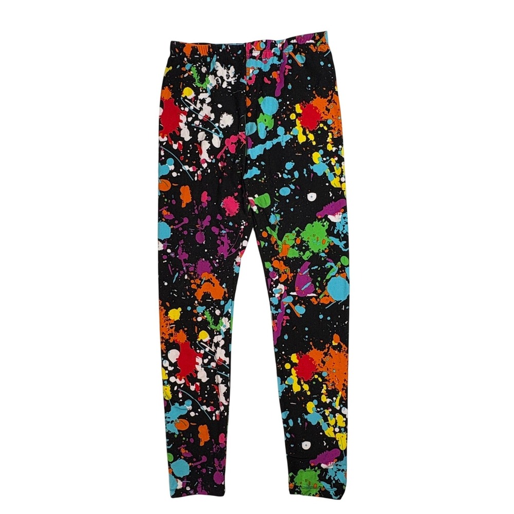 SISSYCOS Leggings Womens L Multicolor‎ Paint Splatter Print High Waist Stretch